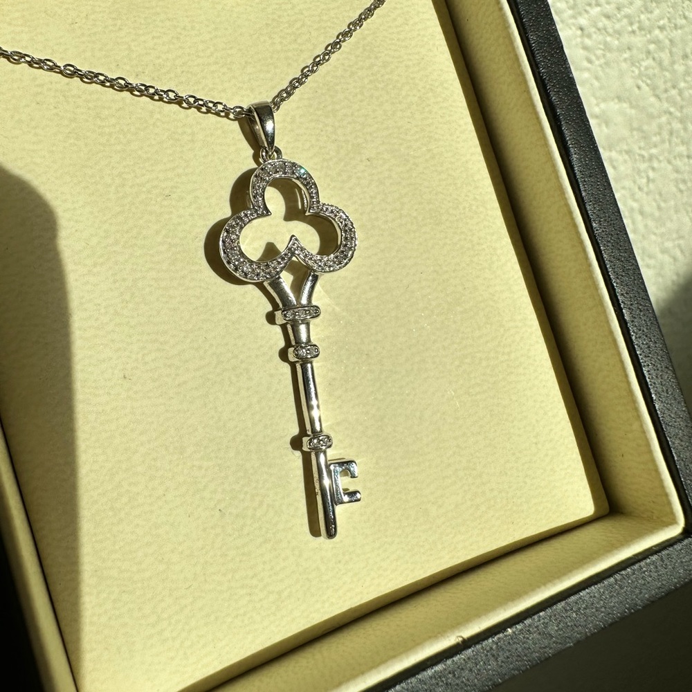 Sterling silver and diamond key necklace from Fred Meyer.